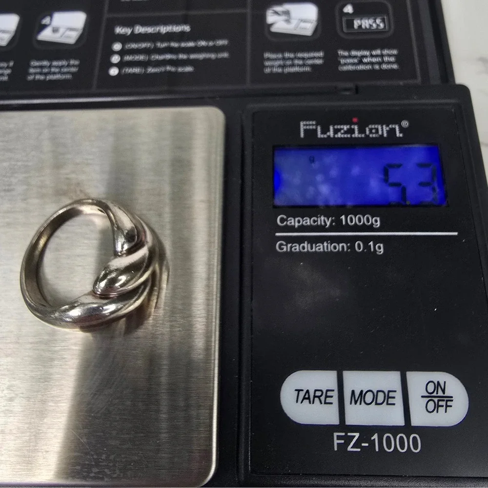 Vintage Sterling Silver 925 Twisted Bypass Ring Size 7 Statement 5.3g